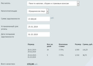 Посчитать пени за просрочку платежа ндфл за 2019