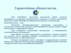 Гарантийное обязательство на товар образец