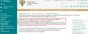 Порядок подачи жалобы в фас