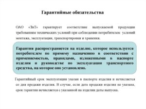 Гарантийное обязательство на товар образец