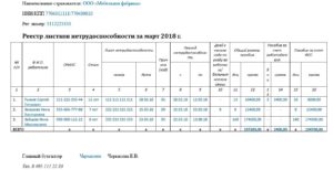 Реестры листков нетрудоспособности