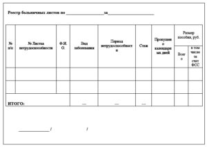 Реестры листков нетрудоспособности