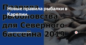 Закон о рыболовстве 2019 в карелии выгозеро