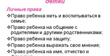 Права несовершеннолетних детей